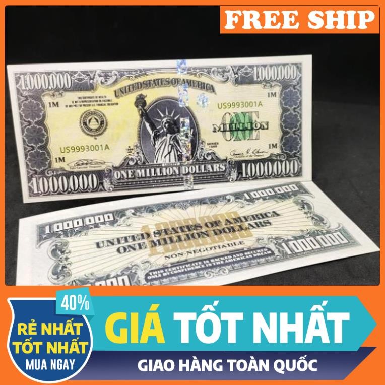 Tiền 1 triệu đô đại bàng, 1 triệu usd Siêu cấp có bảo an lưu niệm phong thủy may mắn KBTT Tặng bao đ