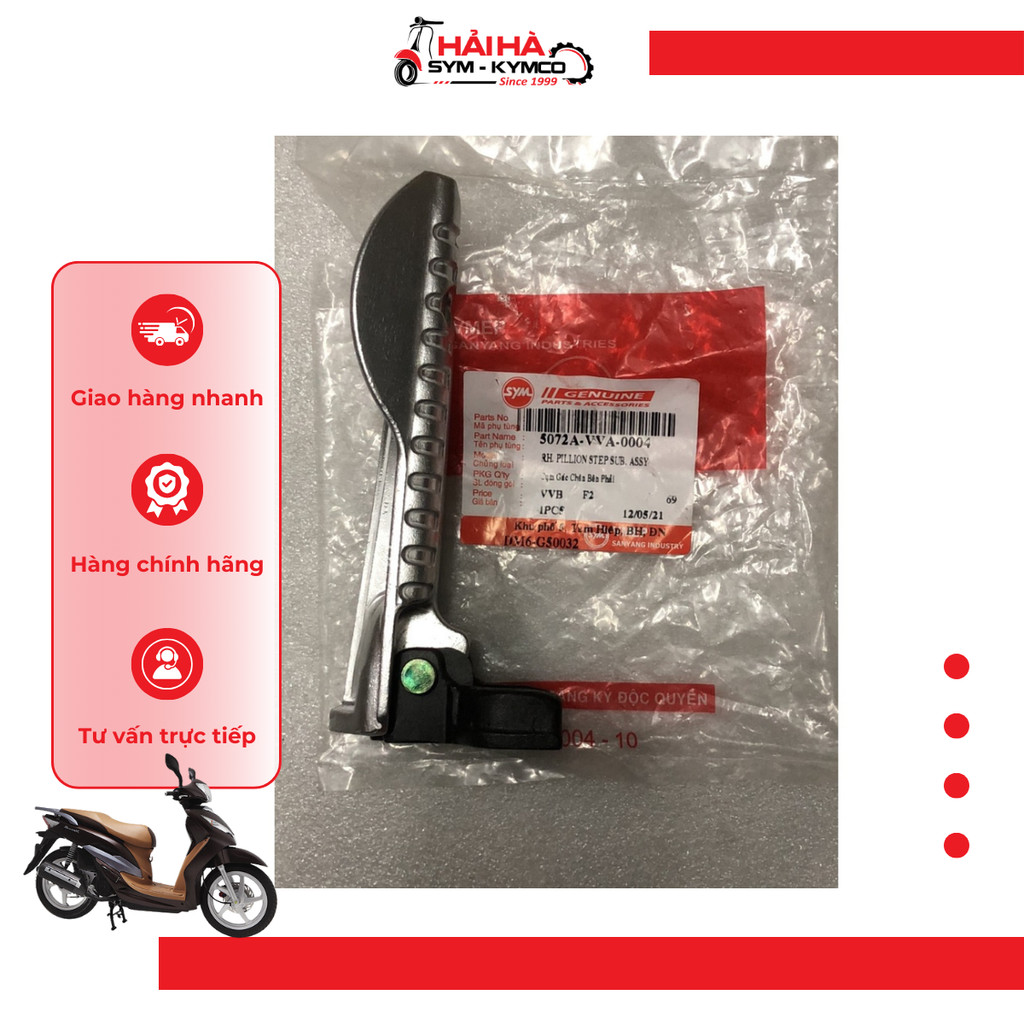 Gác chân/ Cụm gác chân xe Shark mã VVB [Chính hãng SYM]