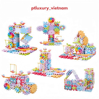 Bộ đồ chơi lắp ráp PTLUXURY bánh răng chuyển động cho bé tùy ý sáng tạo 
