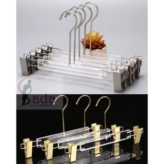  combo 10 móc kẹp nhựa mika dài 32cm nam nữ trẻ em trong suốt và xám treo quần áo - sada shop 