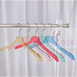  combo 10 cái móc áo mika dài 38cm trong suốt và xám rẻ đẹp quần áo người lớn - sada shop 