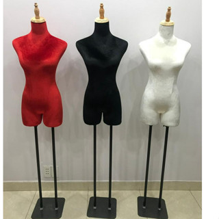 (RẺ VÔ ĐỊCH) Manocanh nhung nữ trắng đỏ đen kèm chân sắt 2 ống FREE SHIP cho mọi loại trang phục - sada shop