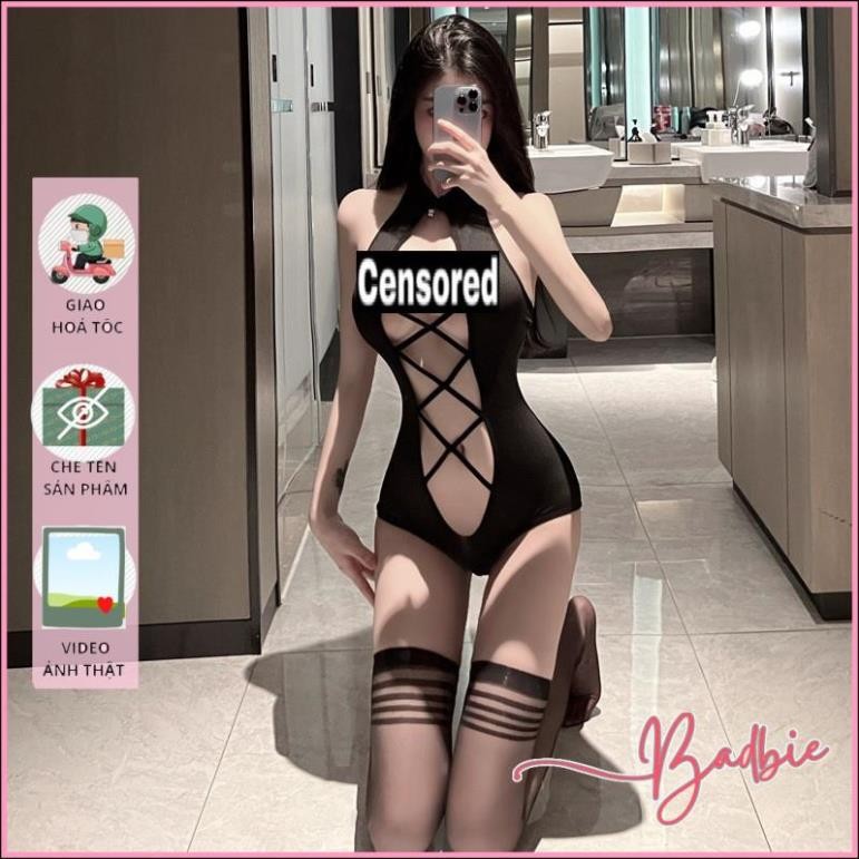 Bộ đồ ngủ bodysuit nữ sexy hở lưng gợi cảm BDS77 chất liệu cotton co giãn  #59