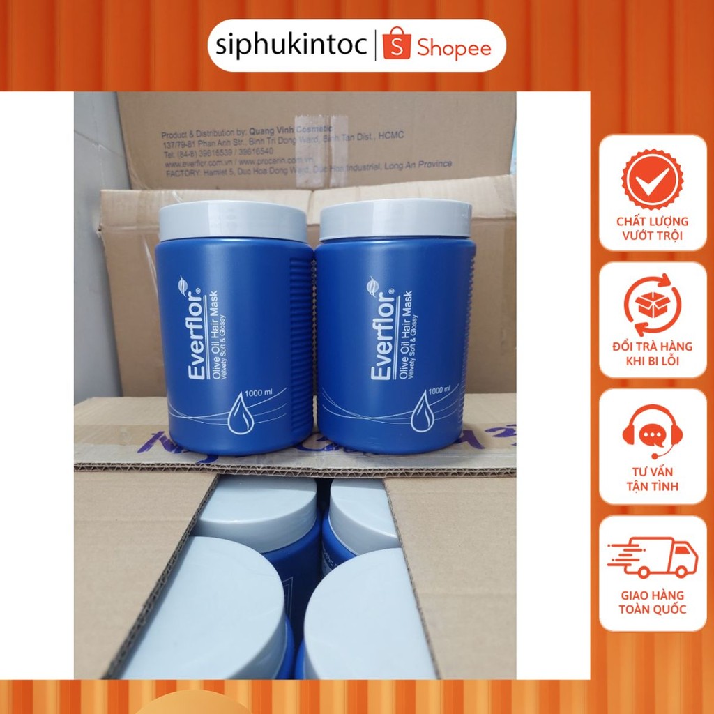 Dầu hấp ủ xả tóc Olive Everflor hủ xanh 900g