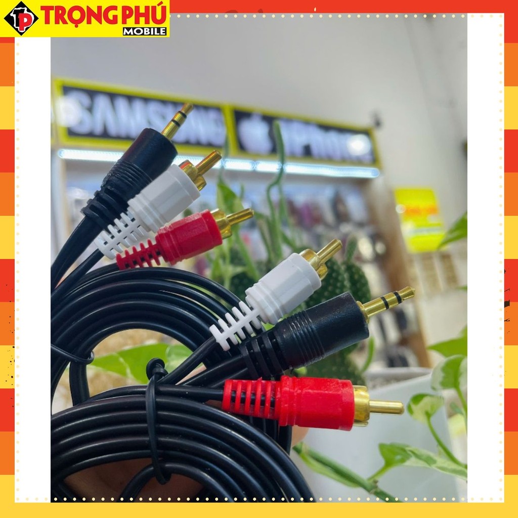Cáp AV 3.5 ra 2 đầu, 3 đầu bông sen (Cáp 3.5mm loại 1, cáp to)