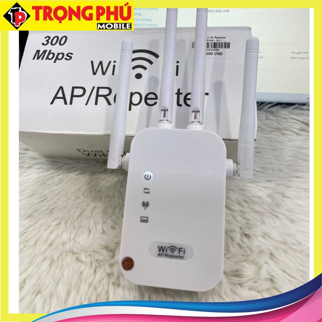 Kích wifi 4 râu Repeater 300Mbps - Xịn