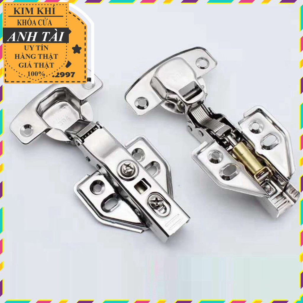[1 Cặp] Bản lề giảm chấn inox 304, bản lề tủ bếp inox 304