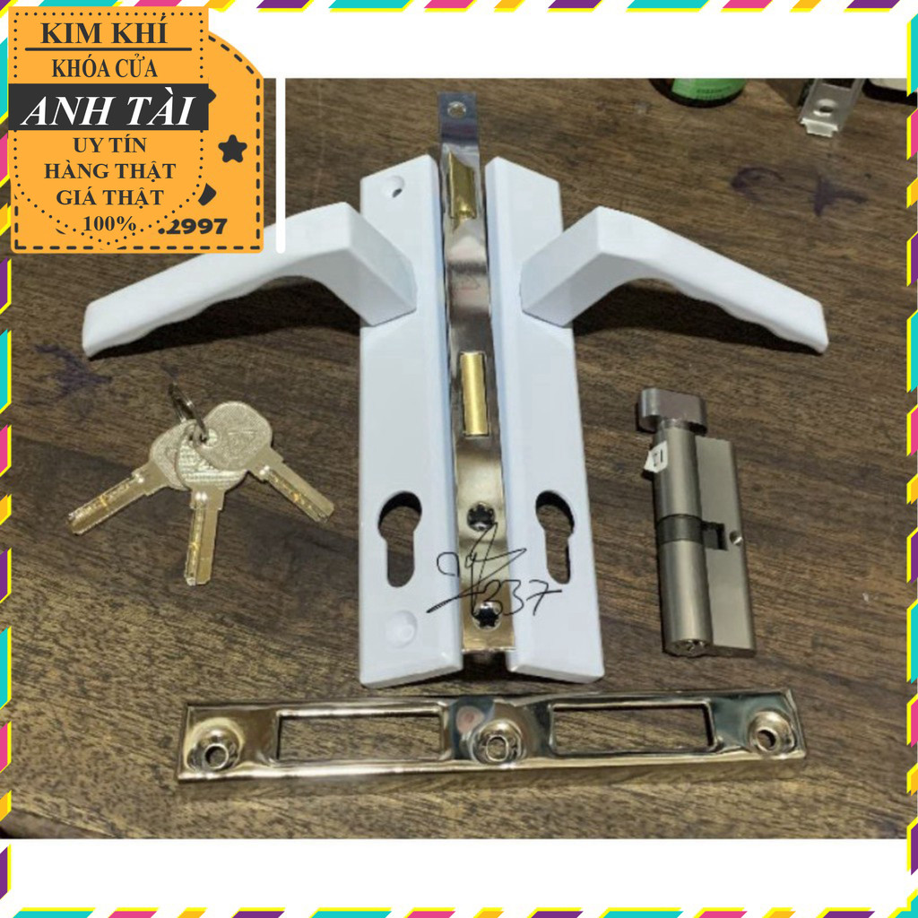 Khoá tay gạt cửa nhựa lõi thép thay tay tròn khớp 100%