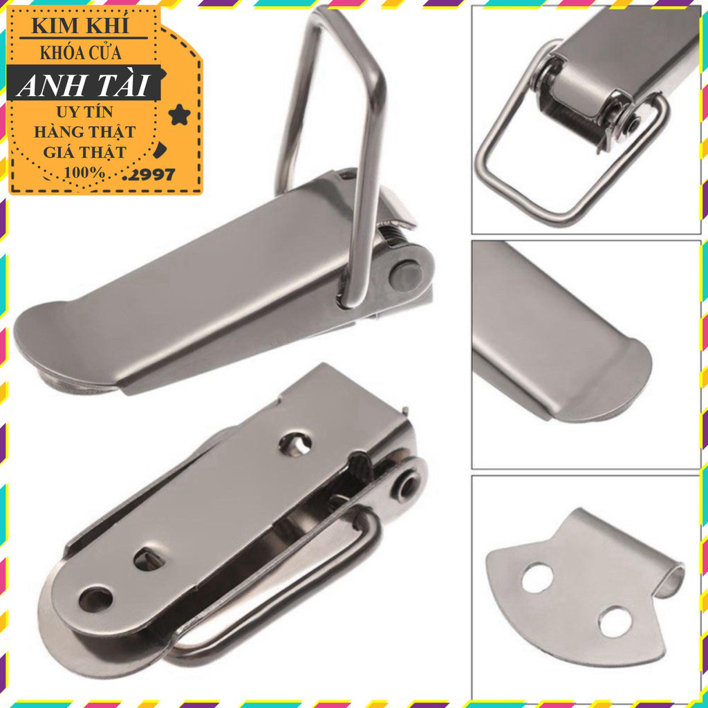 Khoá gài inox, khoá lật inox lắp hòm đạn, khóa hộp gỗ