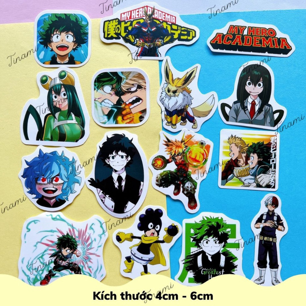 Bộ 50 Sticker Boku no Hero Academia Học viện anh hùng My hero academia hình dán chống nước dùng tran