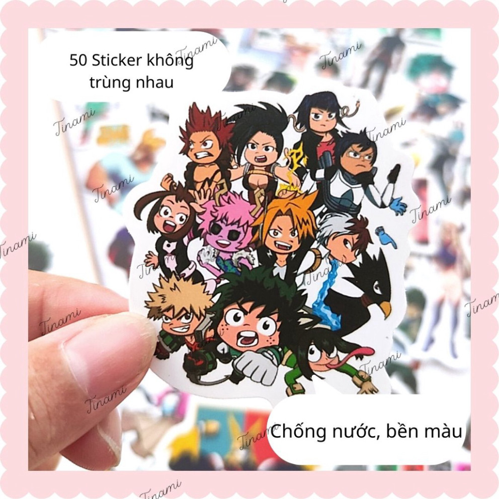 50 Sticker My Hero Academia Boku no Hero Academia Học Viện Anh Hùng hình dán chống nước trang trí sổ