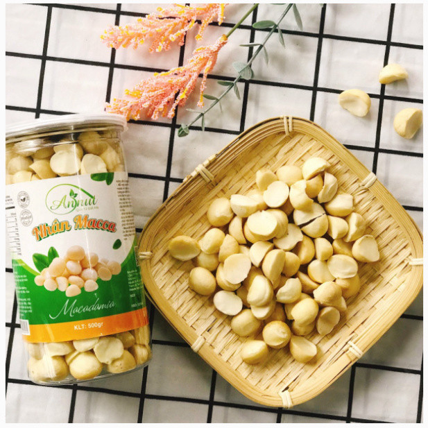 Nhân hạt macca Úc sấy nguyên hạt/ hạt vỡ loại 1 - Nhân hạt macca tách vỏ nhập khẩu ANNUT hũ 250gr/50