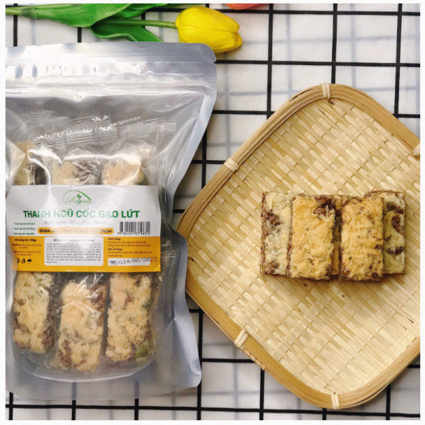 Bánh gạo lứt chà bông, rong biển, thanh gạo lứt mix các hạt dinh dưỡng. Nông sản annut
