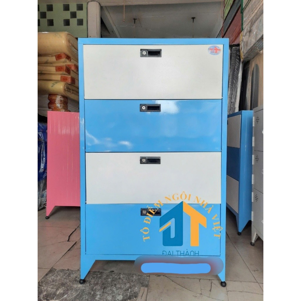 Tủ sắt 4 ngăn bật sơn tĩnh điện