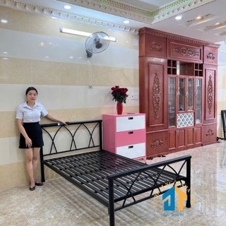 Giường sắt đơn 1m đan chéo