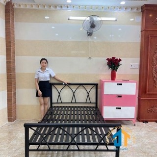 Giường sắt đơn 1m đan chéo