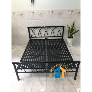 Giường sắt đan chéo 1mx2m