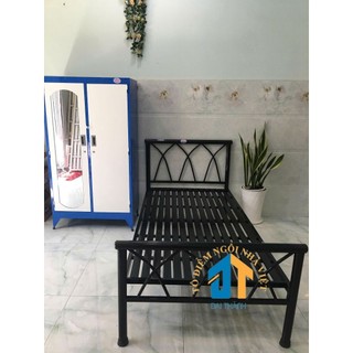 Giường sắt đan chéo 1mx2m