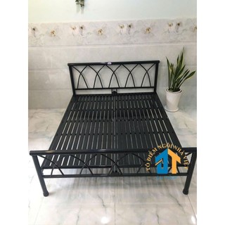 Giường sắt đan chéo 1mx2m