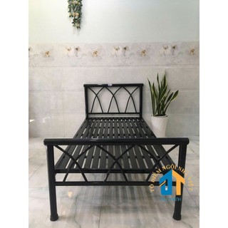 Giường sắt đan chéo 1mx2m