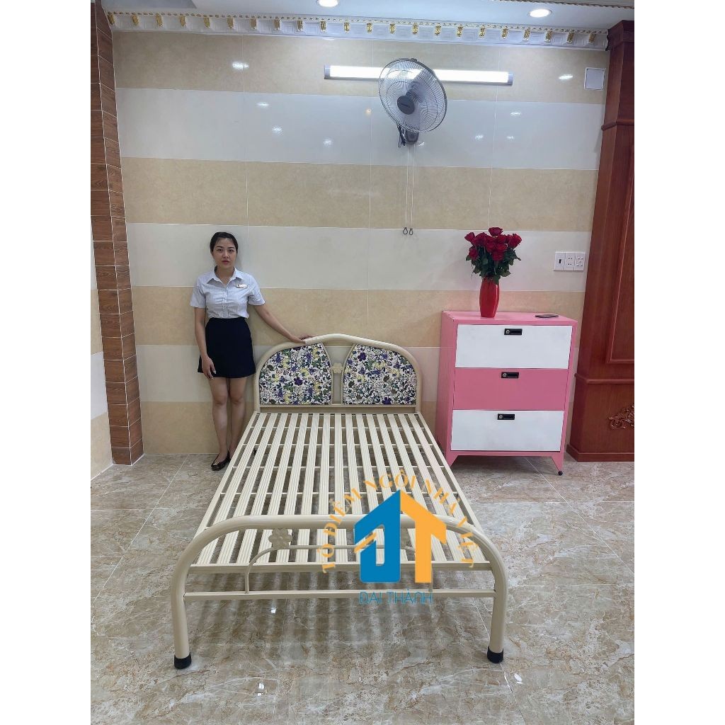 giường sắt đơn 1mx2m Đại thành mẫu mới