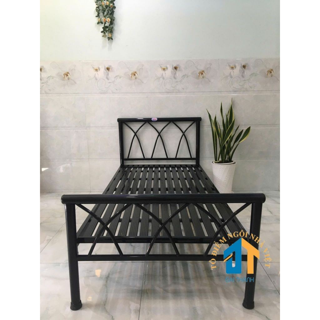 Giường sắt đan chéo 1m2x2m