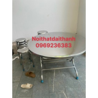 Bàn tròn inox 304 ngang 1m4 cao cấp