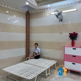 Giường sắt xếp gấp gọn có bánh xe 1m2x1m9 Đại Thành