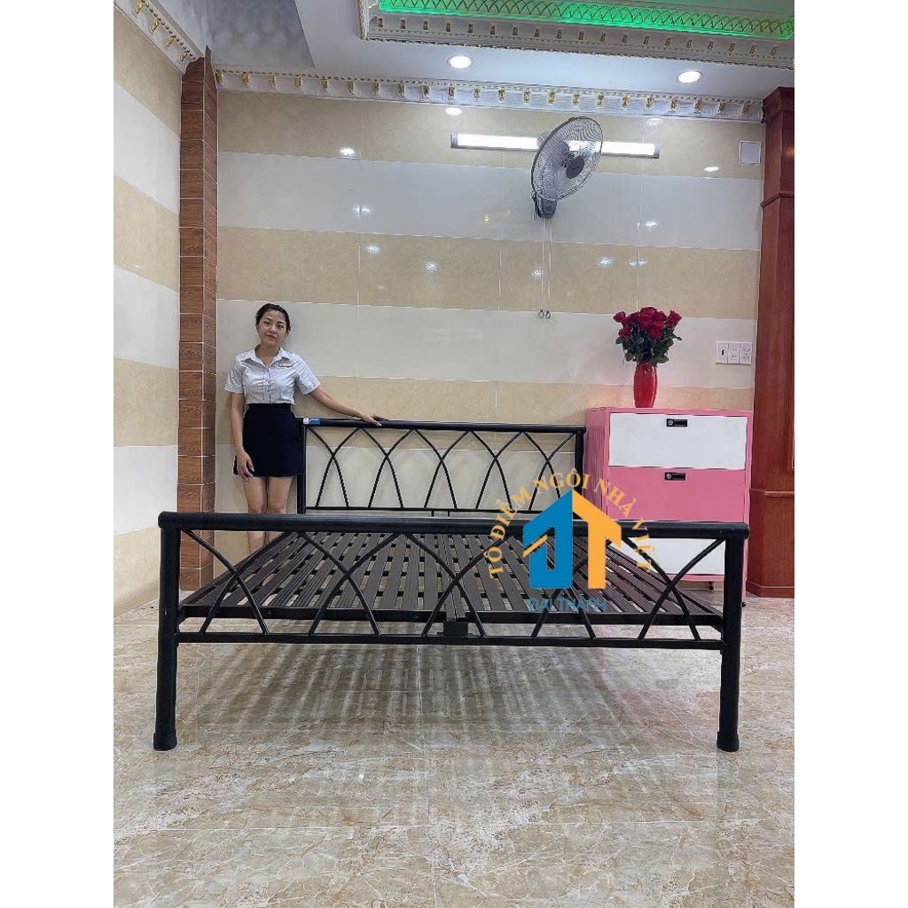 Giường sắt đan chéo 1m4x2m ĐẠI THÀNH