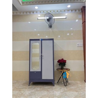 Tủ quần áo sắt 1m8 màu xám - T5