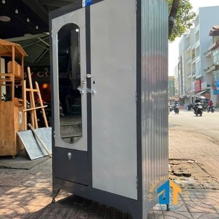 Tủ quần áo sắt 1m8 màu xám - T5