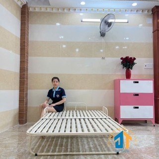 Giường sắt xếp di động khung sắt sơn tĩnh điện nhiều kích thước