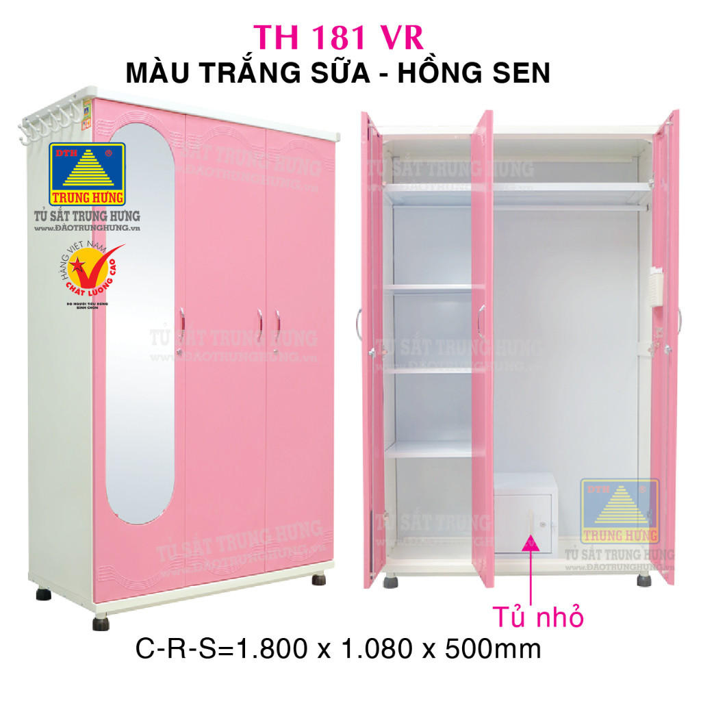 Tủ sắt quần áo lắp ráp Trung Hưng – TSLR18