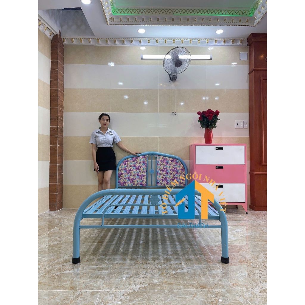 Giường sắt ngang 1m dài 2m – GS02