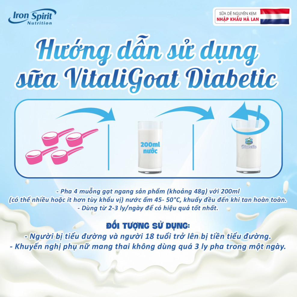 Sữa Dê Tiểu Đường Vitaligoat Diabetic (650G) Ngăn Ngừa Biến Chứng, Hỗ Trợ Kiểm Soát Đường Huyết