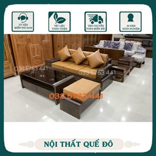 GIÁ GỐC - Sofa chân cuốn mini văng dài 2m4 kèm bàn trà sofa kèm đôn ngồi di chuyển tiện lợi