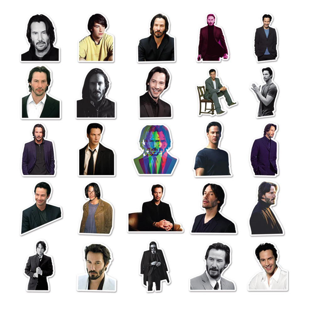 [Set 50 Cái] Sticker dán trang trí ngôi sao Keanu Reeves phim John Wick - DB.076