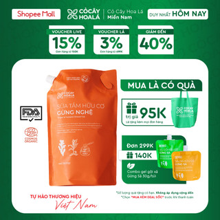 Túi Refill 1000g Sữa Tắm Thảo Dược Hữu Cơ Gừng Nghệ Cỏ Cây Hoa Lá Việt Nam - Dành riêng cho Mẹ Bầu, Mẹ Sau Sinh