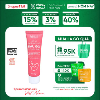 Tẩy Da Chết Đậu Đỏ 2in1 Cỏ Cây Hoa Lá, Mặt Nạ Dưỡng Da, Cấp Ẩm,Tẩy Da Chết Cho Mẹ Bầu 20gr