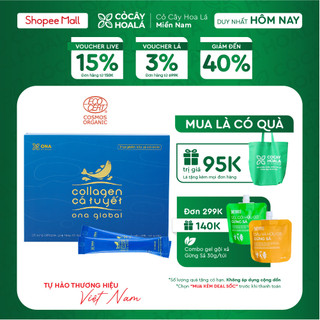 Collagen Cá Tuyết Cỏ Cây Hoa Lá, 2500mg Collagen thủy phân tuyp I làm đẹp da,săn chắc,căng bóng ngậm nước ẩm mượt 30 gói