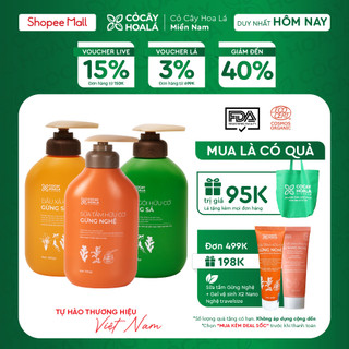  Combo Dầu Gội Dầu Xả Thảo Dược Hữu Cơ Gừng Sả 500G Và Sữa Tắm Hữu Cơ Gừng Nghệ 500G Cỏ Cây Hoa Lá VIETNAM