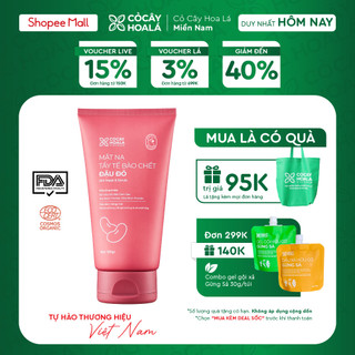 Mặt Nạ Tẩy Tế Bào Chết Đậu Đỏ 2in1 Cỏ Cây Hoa Lá, Dưỡng Trắng Da, Cấp Ẩm - Dung tích 150gr