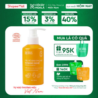 Dung dịch vệ sinh phụ nữ Gel X2 Nano nghệ hữu cơ Cỏ Cây Hoa Lá, giảm viêm ngứa, khử mùi, an toàn cho mẹ bầu, 150 ml