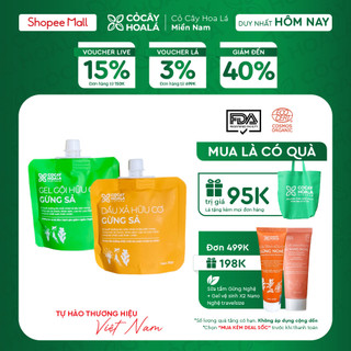 Minisize Dầu Gội Xả Thảo Dược Hữu Cơ Gừng Sả Cỏ Cây Hoa Lá, Kích Mọc Tóc Ngăn dầu bết tóc và giảm gàu ngứa 30g