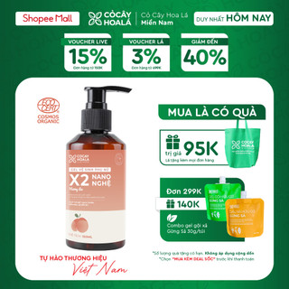 Dung dịch vệ sinh phụ nữ Gel x2 nano nghệ hữu cơ đào chín Cỏ Cây Hoa Lá, lưu hương, dưỡng ẩm,hồng mịn, se khít, 150ml