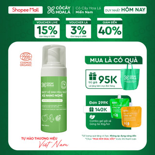 Dung Dịch Vệ Sinh Phụ Nữ Dạng Bọt Hữu Cơ Cỏ Cây Hoa Lá VIETNAM Cho Mẹ Và Con Gái - Không Sulfate, Không Paraben 150ml