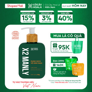  Dung dịch vệ sinh nam X2manly Cỏ Cây Hoa Lá - Mùi hương nam tính - 150G