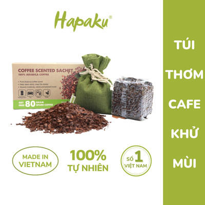 Túi Thơm Treo Xe Ô Tô Cà Phê Arabica Nguyên Chất Hapaku, Khử Mùi, Giúp Tỉnh Táo, Giảm Căng Thẳng, Thơm Phòng