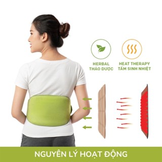 Đai Chườm Nóng Massage Thảo Dược Giảm Đau Lưng Bụng HAPAKU, Lưu Thông Khí Huyết