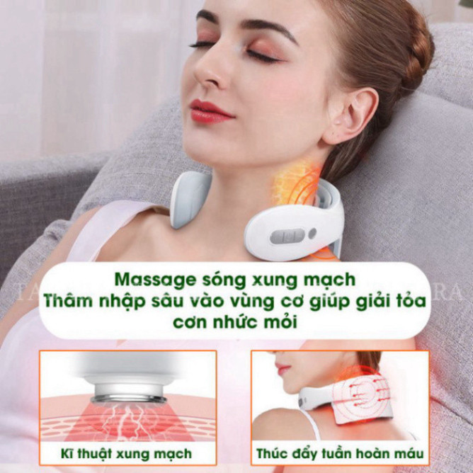 Máy Massage Cổ Vai Gáy Cao Cấp JT88 Nhỏ Gọn 5 Đầu Rung Tăng Hiệu Quả Massage Vùng Vai Gáy TVQ Store